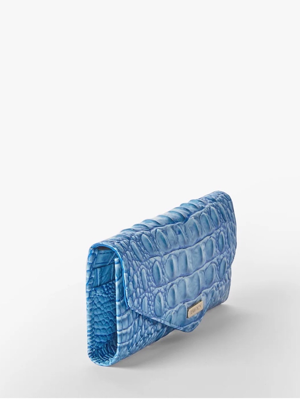 Brahmin Sky Blue Croc-Embossed Leather wallet - Picture 2 of 6